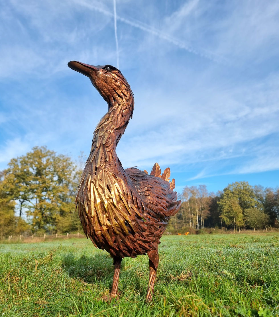 Iron Goose statue - modern art - garden decoration