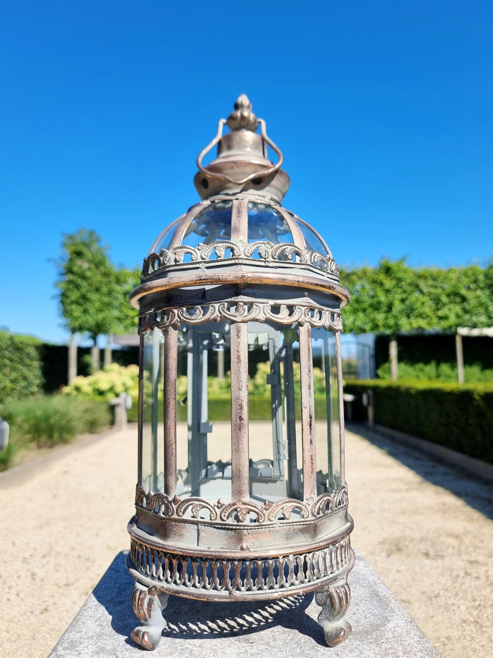 Metal and glass lantern - rustical style