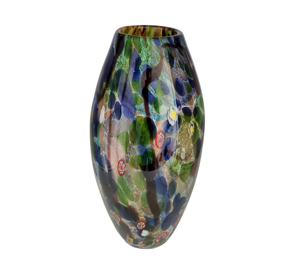 Sophisticated vase with gold details - modern glass artwork