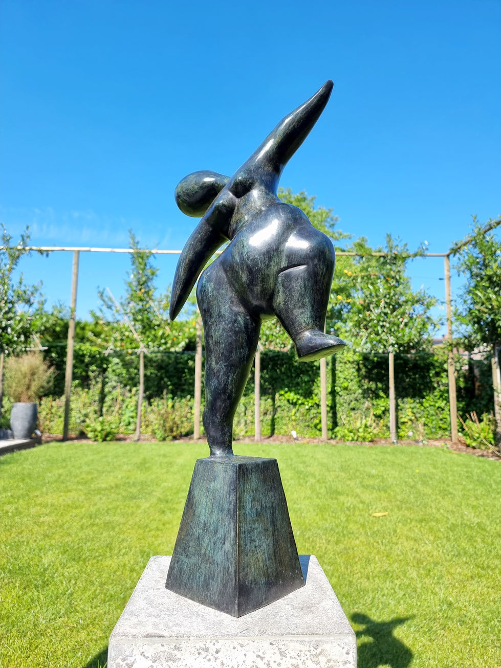 bronze sculpture of a ballerina dancer - modern art - contemporary style - garden statues