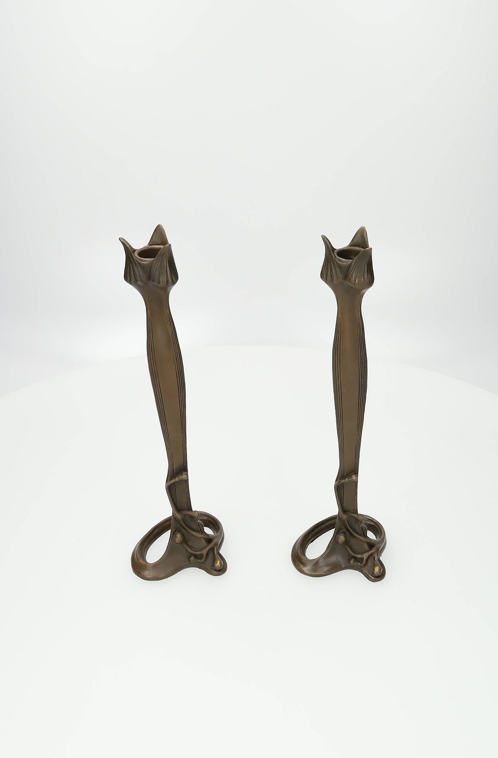 bronze cendlestick - set of two - contemporary art