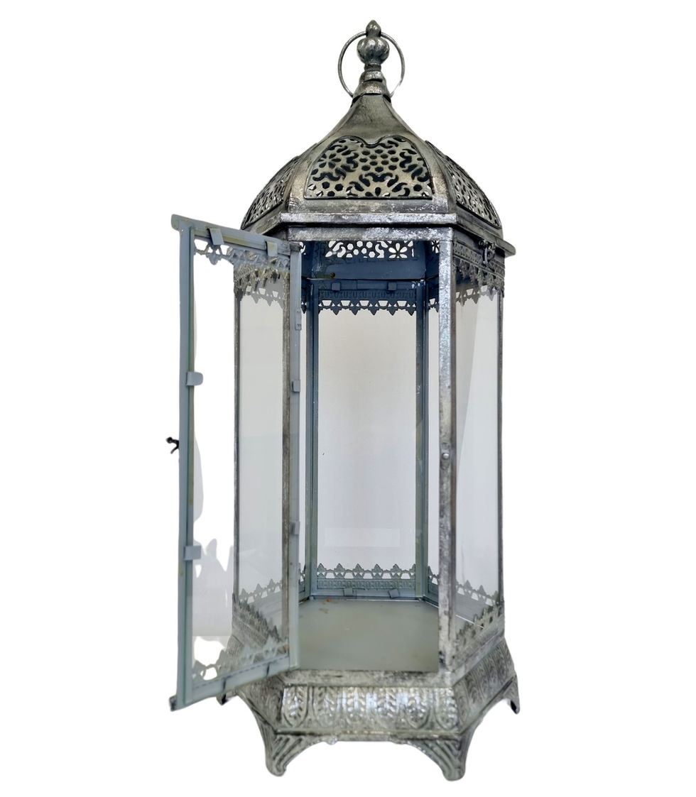 Silver colored high quality lantern - Christmas