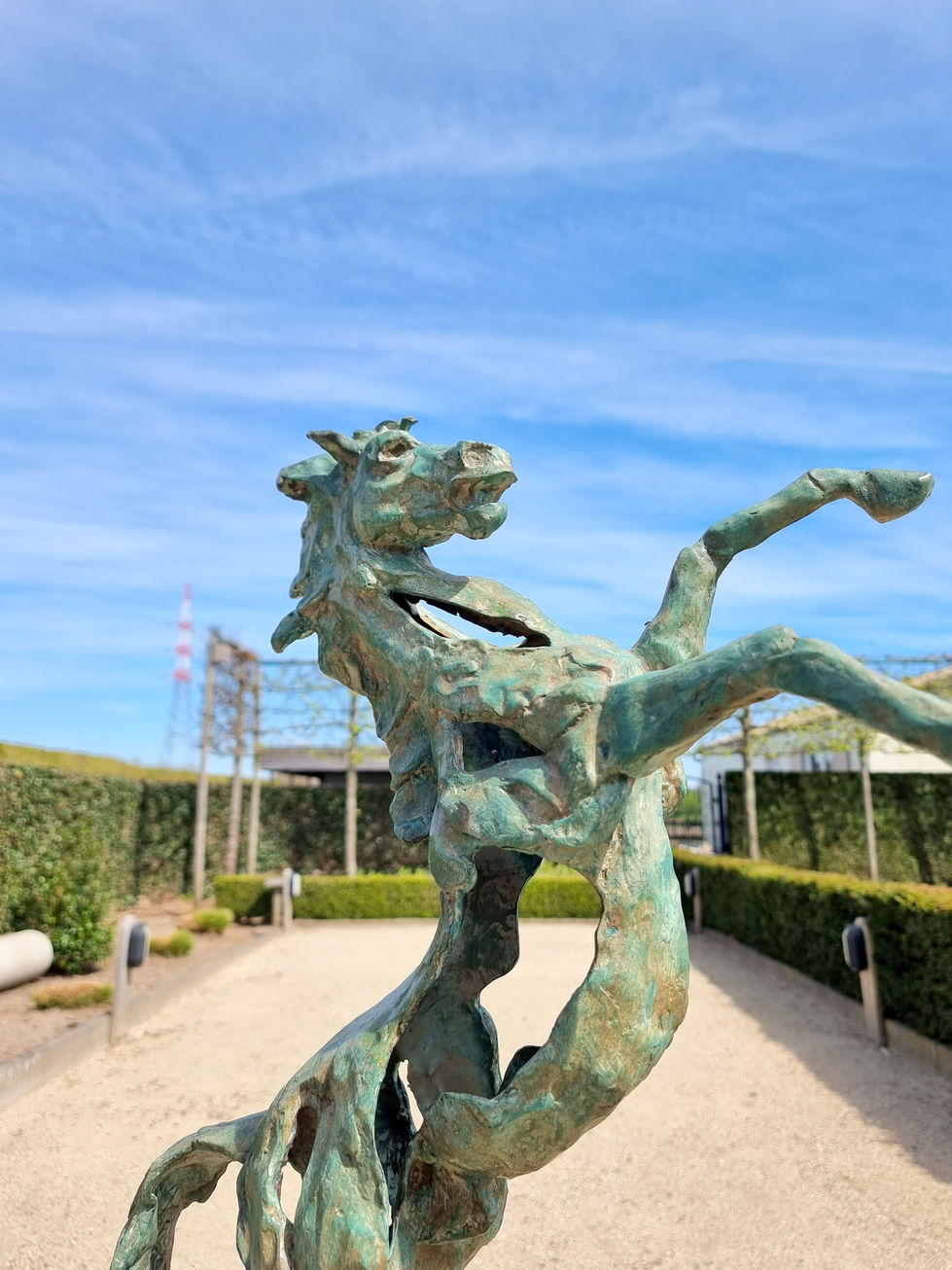 bronze horse rearing - garden decoration - Christmas