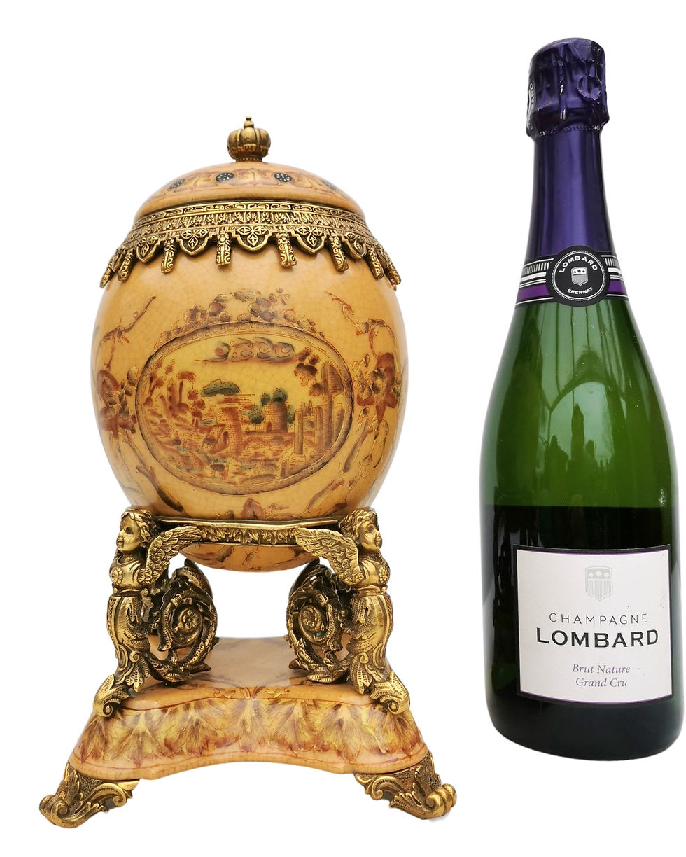 Art nouveau style - egg shaped box - vinatge style