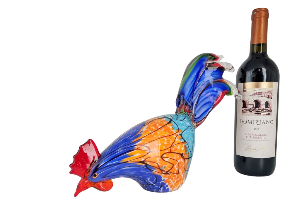 Glass sculpture of a chicken - modern artwork