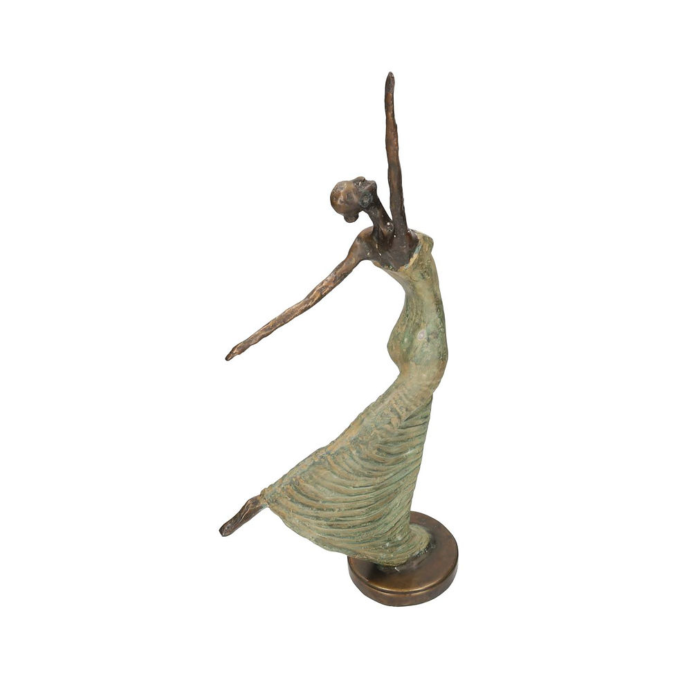 bronze statue of a modern dancer - contemporary art - vintage styl