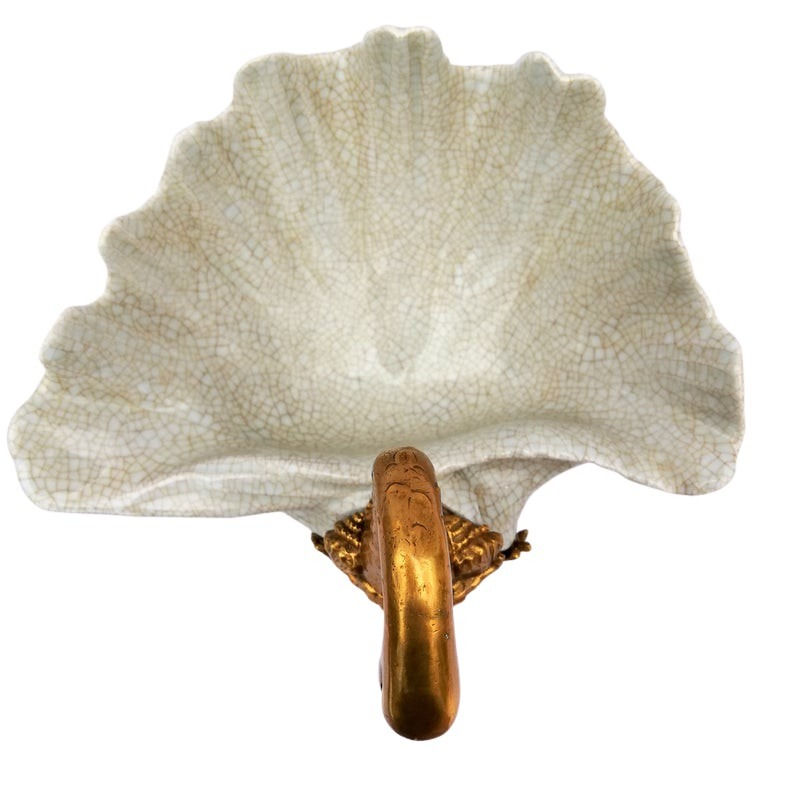 Porcelain and bronze bowl in de shape of a swan - Art nouveau style - Vintage style - Christmas