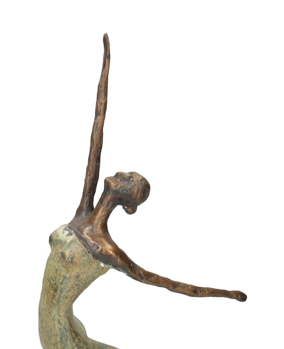 bronze statue of a modern dancer - contemporary art - vintage styl