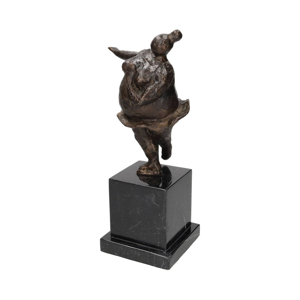 bronze statue of a fat ballerina - abstract art