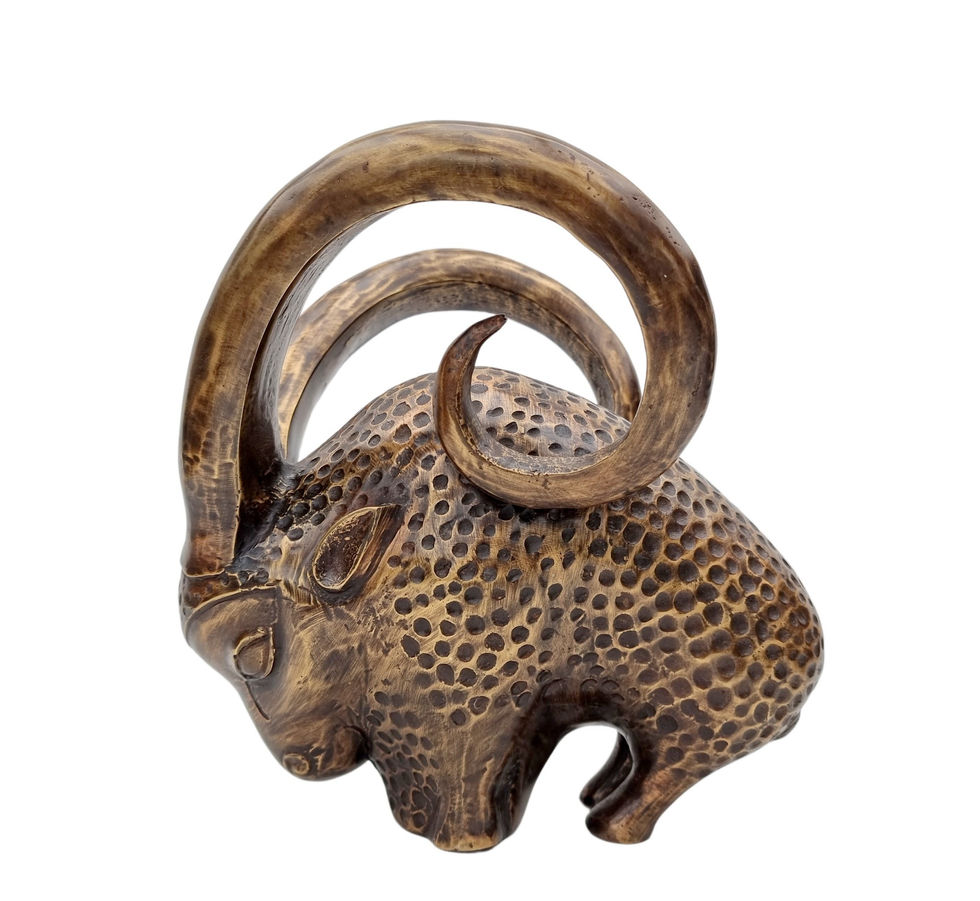 bronze sculpture of a ram - modern art - contemporary style - Christmas