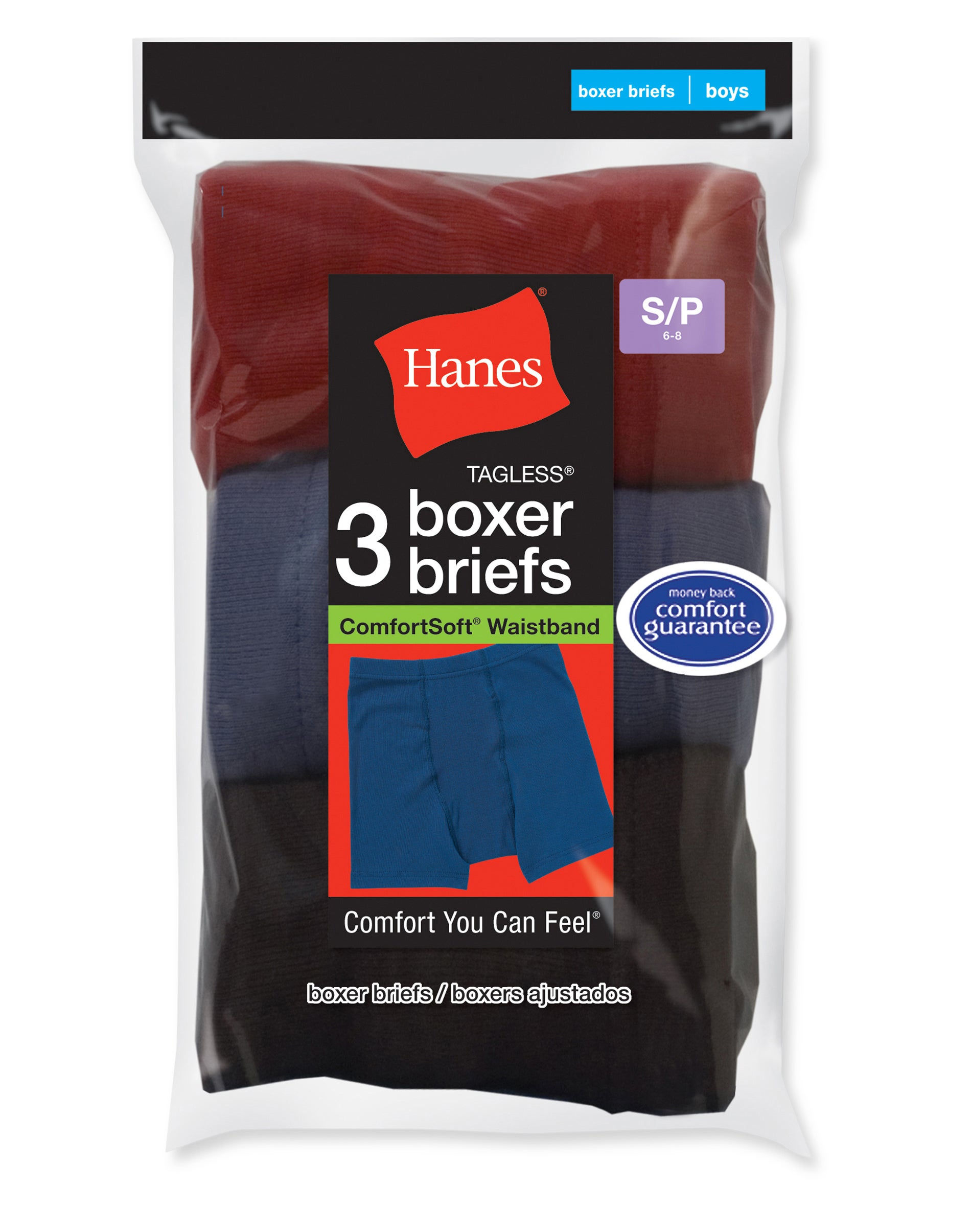 Hanes Boys' ComfortSoft Dyed Boxer Briefs 3-Pack