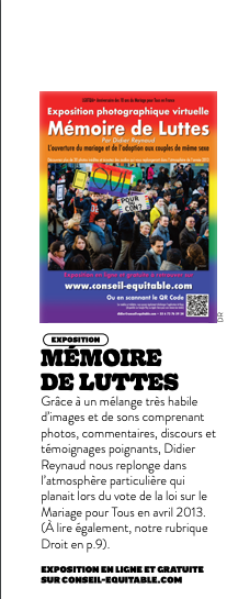 Heteroclite article sur l'exposition Mémoire de Luttes, Didier Reynaud, Mémoire de Luttes, LGBT, exposition