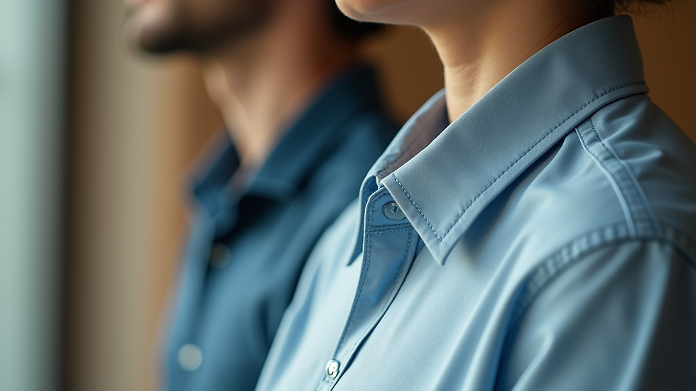 Close-up view of a high-quality shirt with bold, simple design