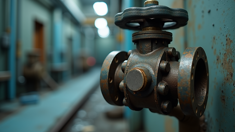 Close-up view of an important plumbing valve