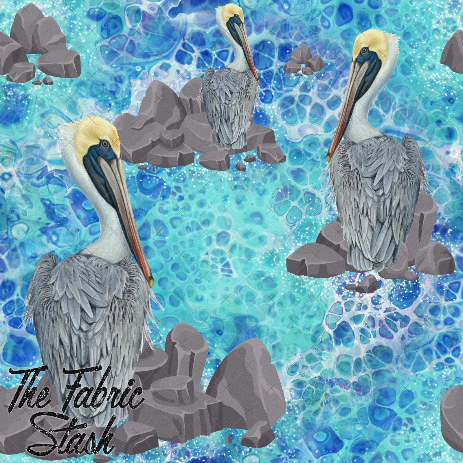 Brown Pelican - Digital Seamless Pattern