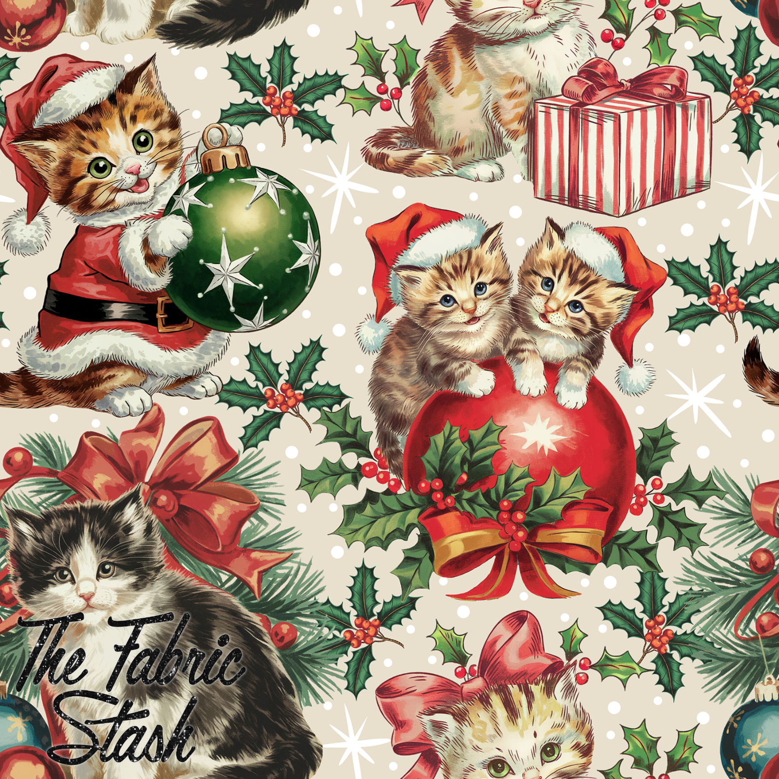 Vintage Xmas Cat Light