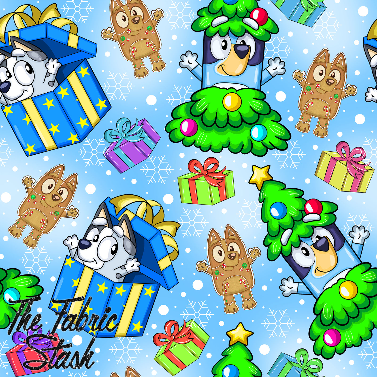 Dog Tree Scatter Blue