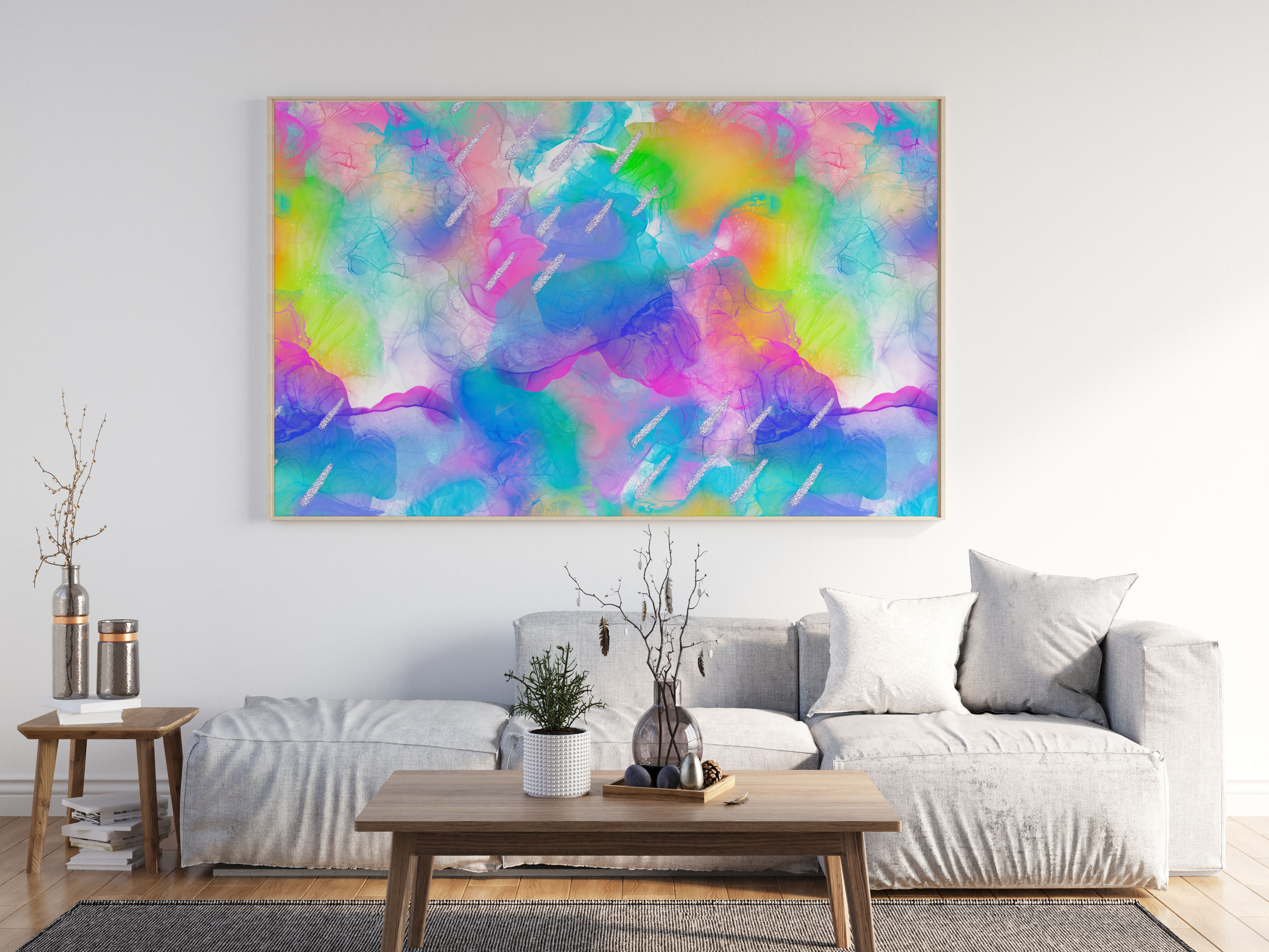 Abstract Pastel Rainbow Art Print