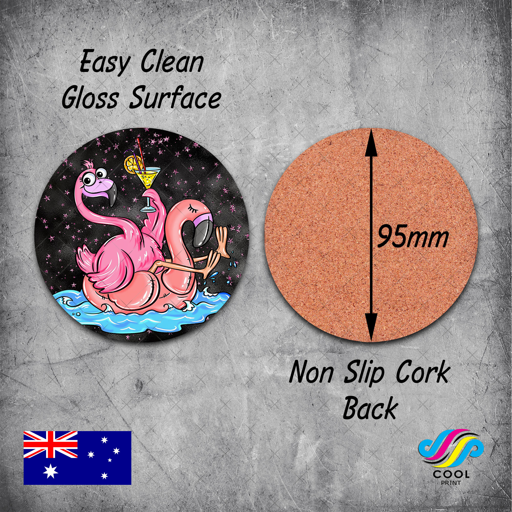 Flamingo Floatie Drink Coasters