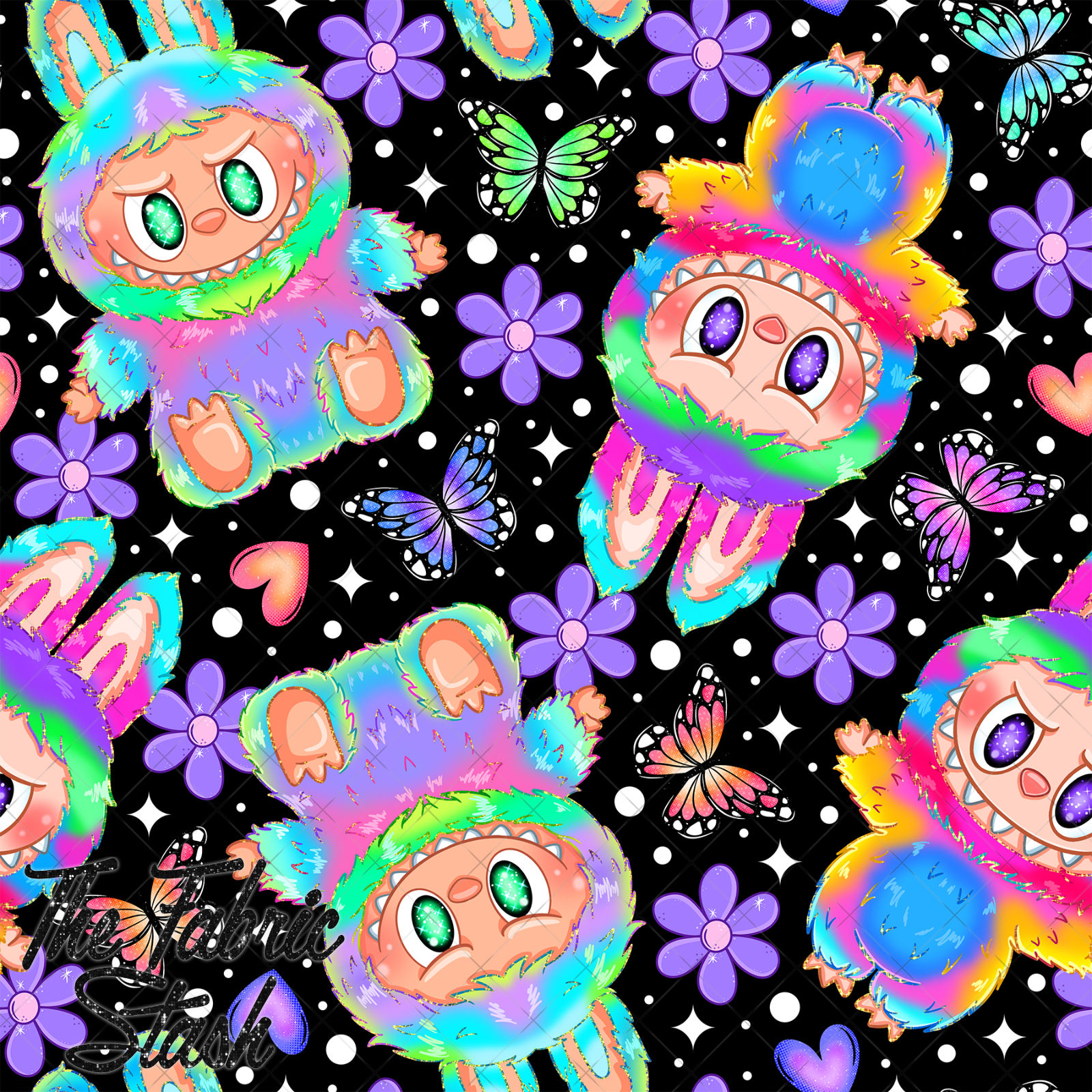 Bubu Butterfly Black - Cotton Twill (Woven) 36cm