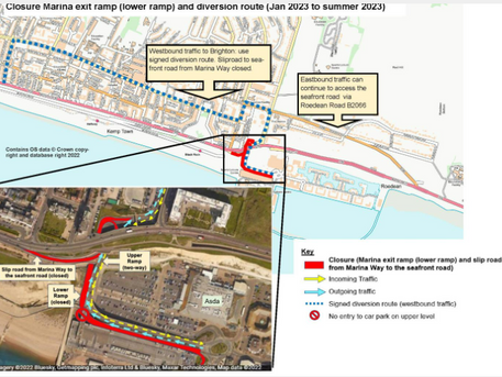 Temporary changes to travel in and out of Brighton Marina
