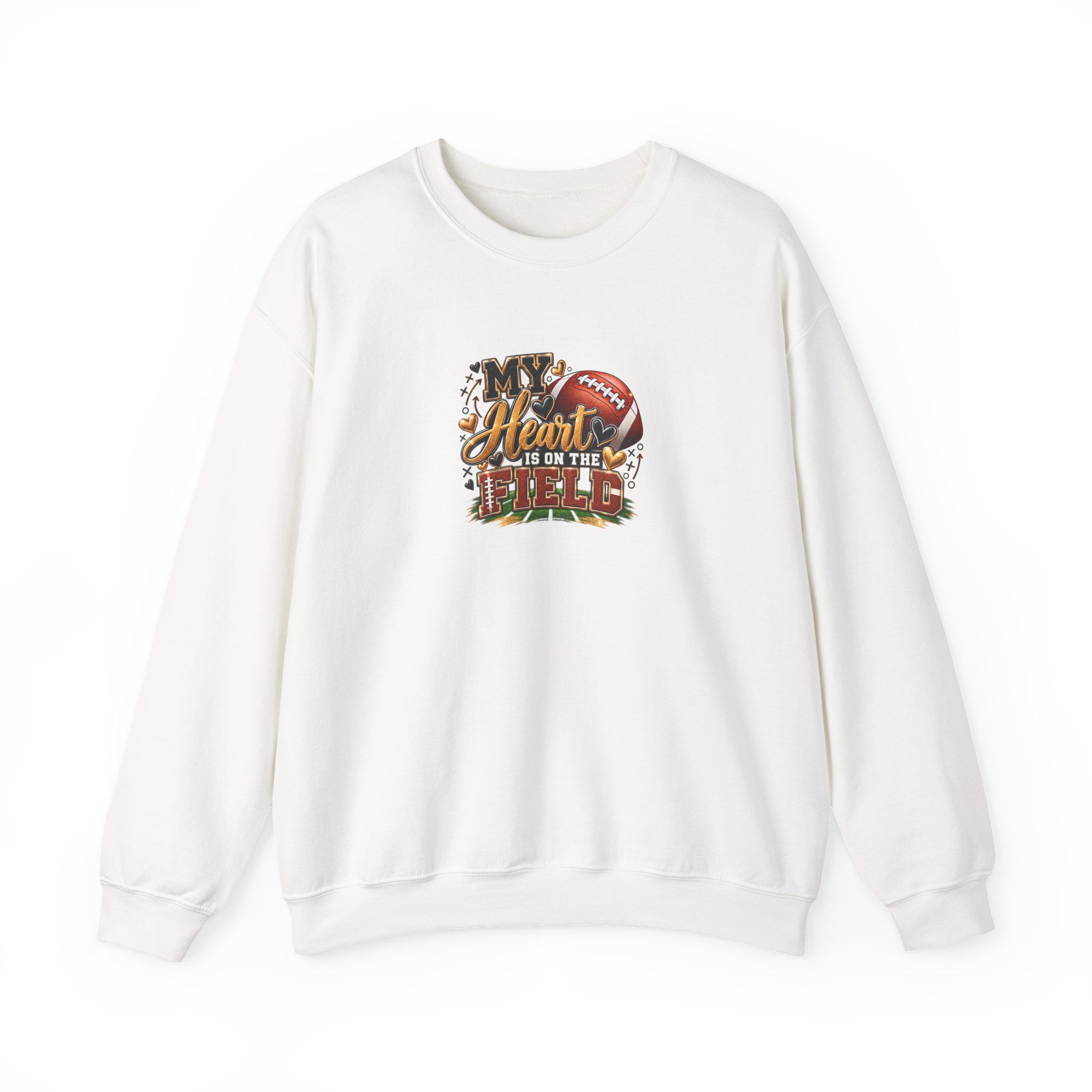 Football Crewneck Sweatshirt — "My Heart Is On The Field"
