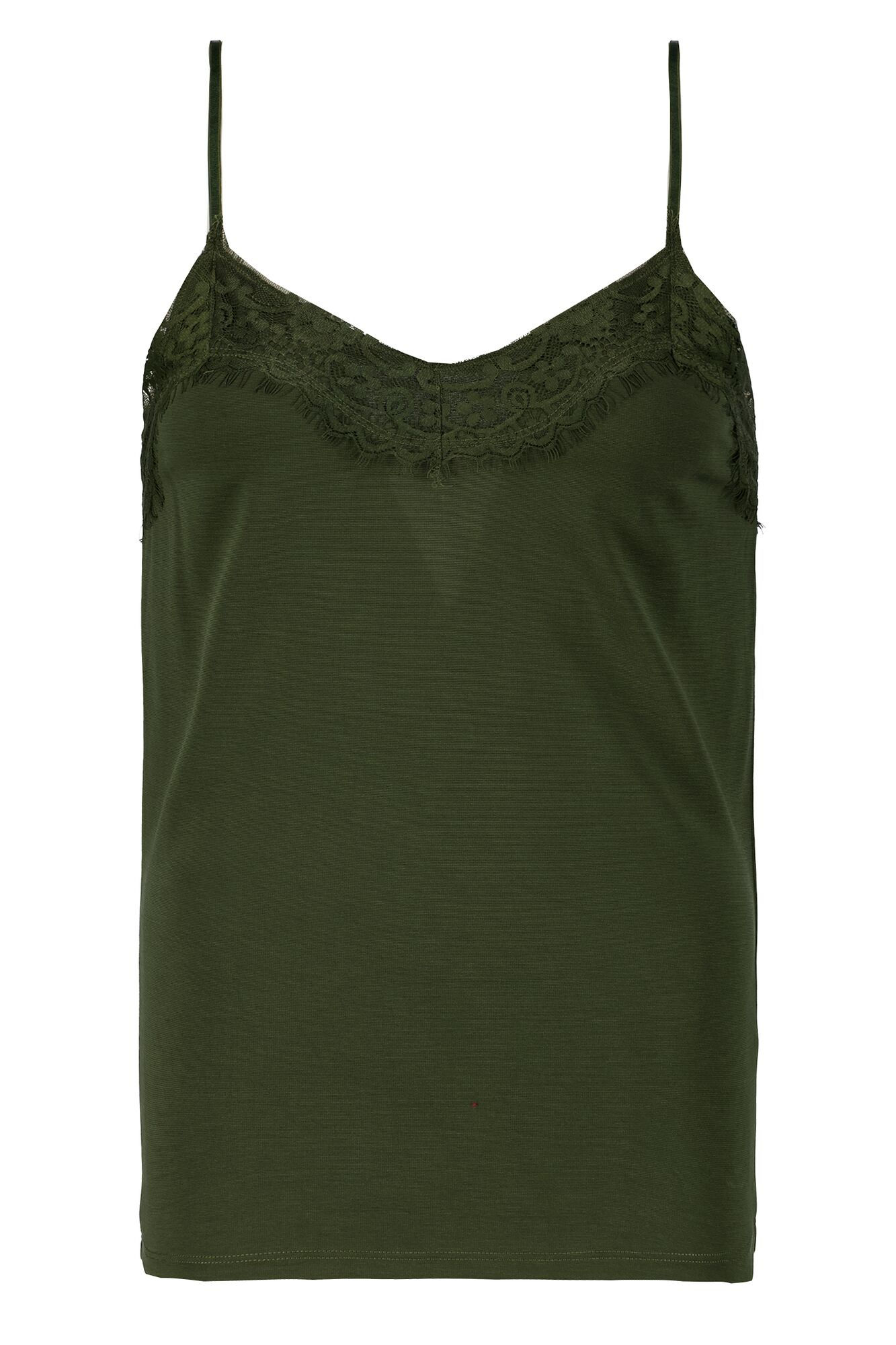 Camisole verte forêt à dentelle Garcia, style Z0001