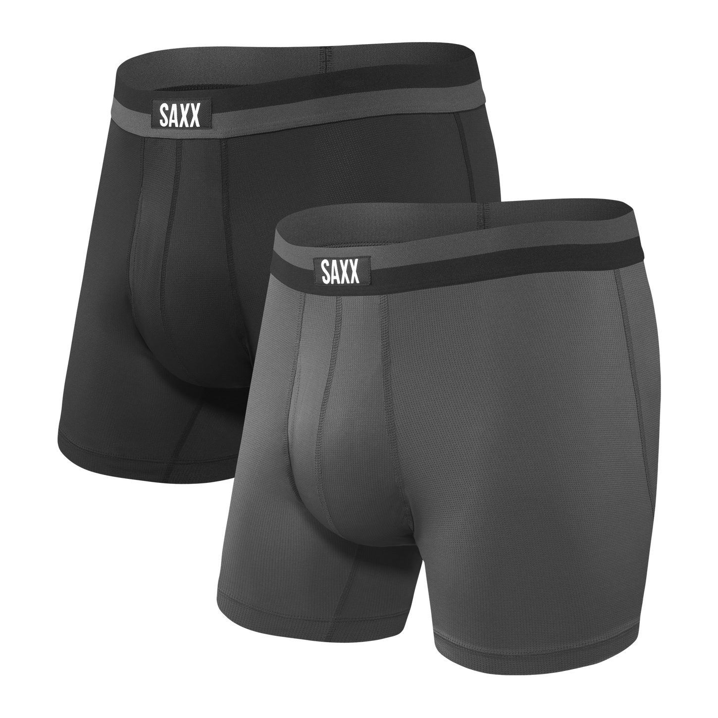 Pack de 2 Boxers: noir et gris collection Sport Mesh-Sport par SAXX