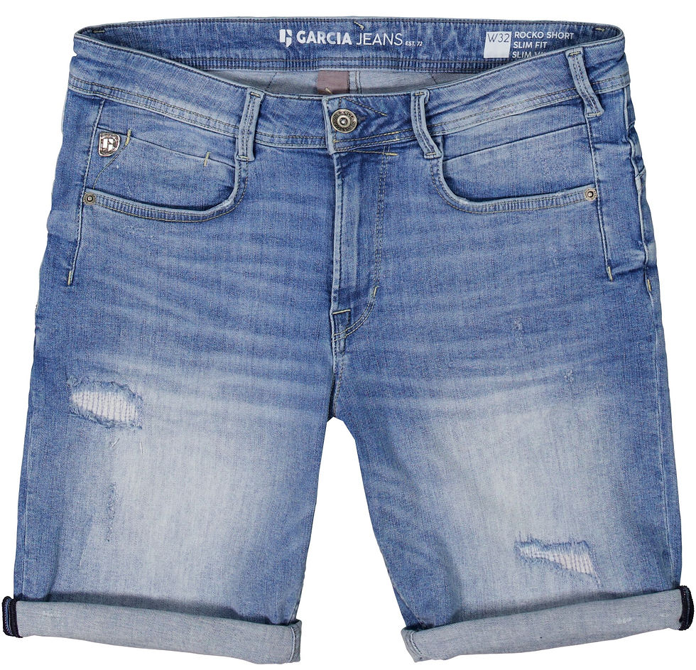 Miniature : Short Rocko bleu vintage usé à trous Garcia