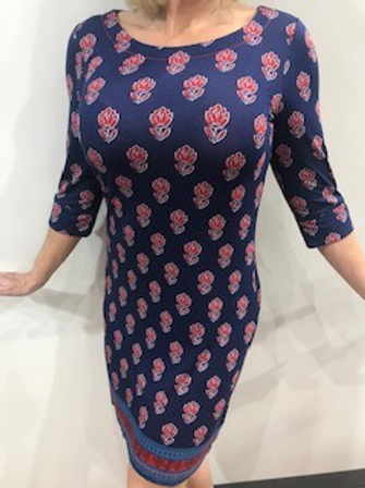 Robe marine motifs fleurs rouges Hatley