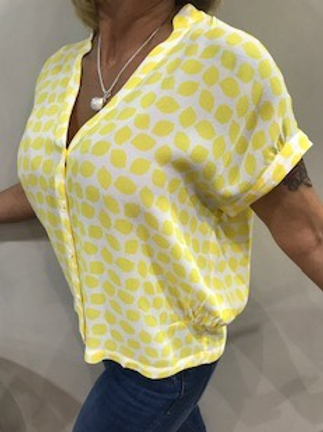 Blouse femme ample blanc et jaune Zilch