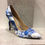 Miniature : Escarpin à fleurs bleues Noblez