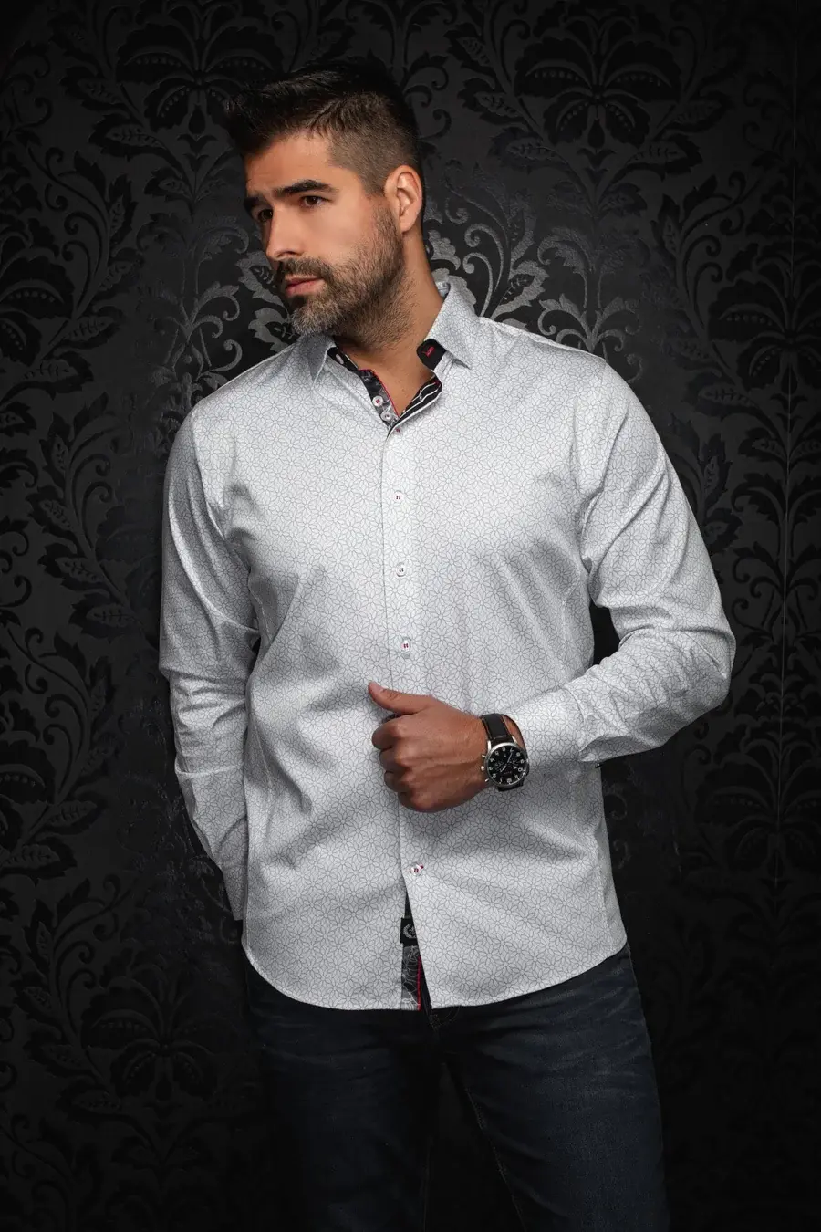 Chemise Nelumbo à fleurs Au Noir | Boutique Plateforme