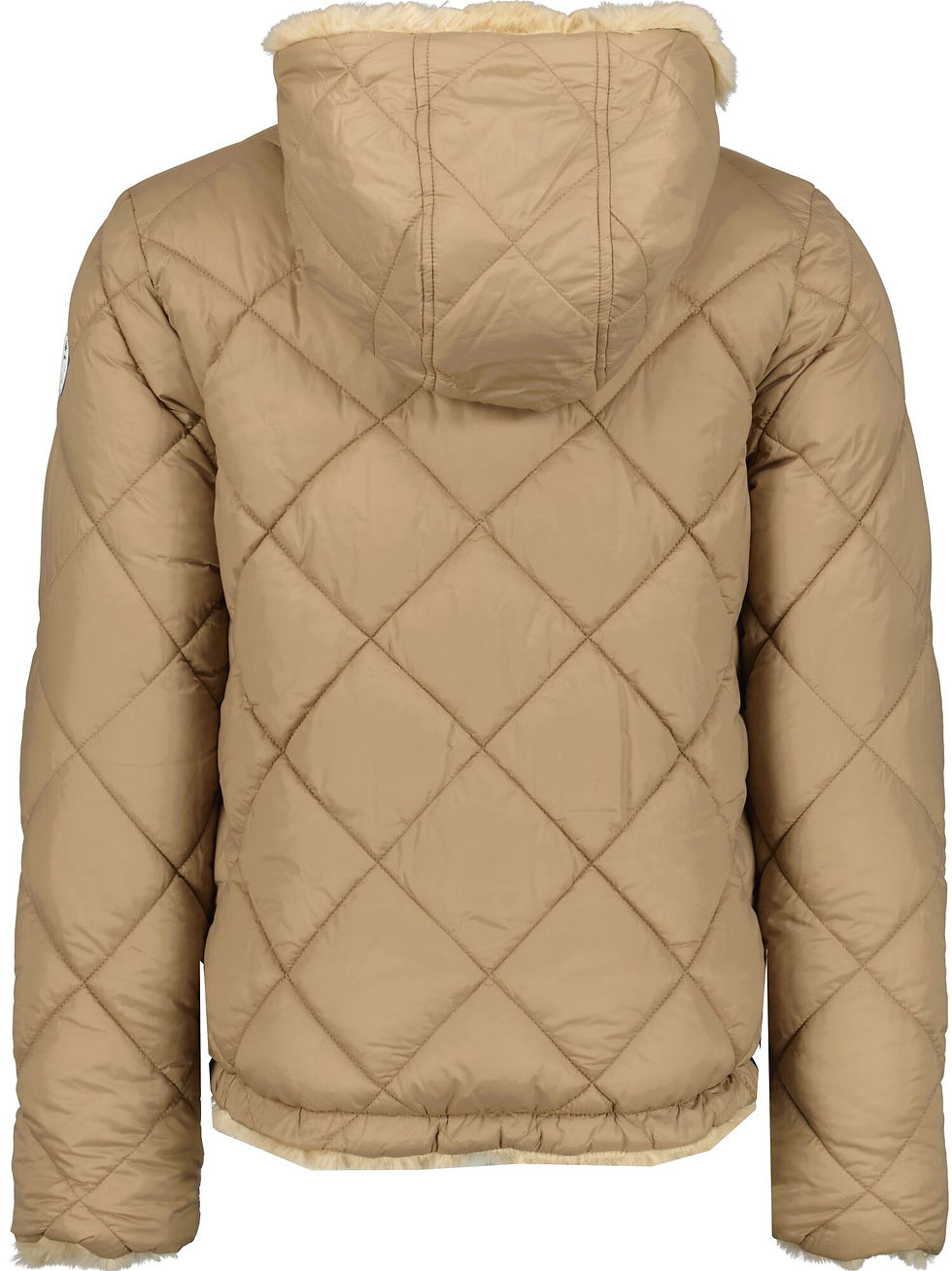 Miniature : Manteau beige cuivre matelassé réversible à fourrure Garcia, style GJ200909