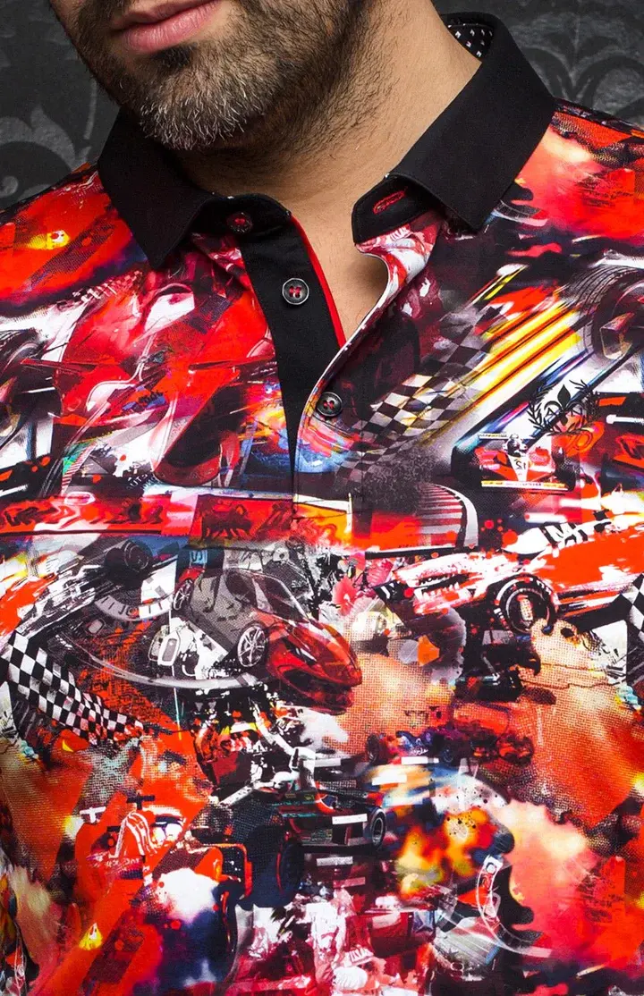 Polo rouge multi Maranello - Au noir | Boutique Plateforme