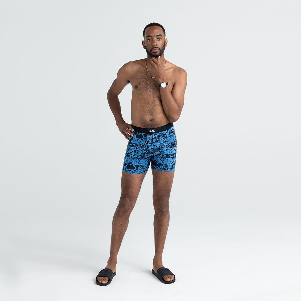 Miniature : Pack de 2 Boxers : bleu floral et noir Undercover Cotton- Everyday par SAXX