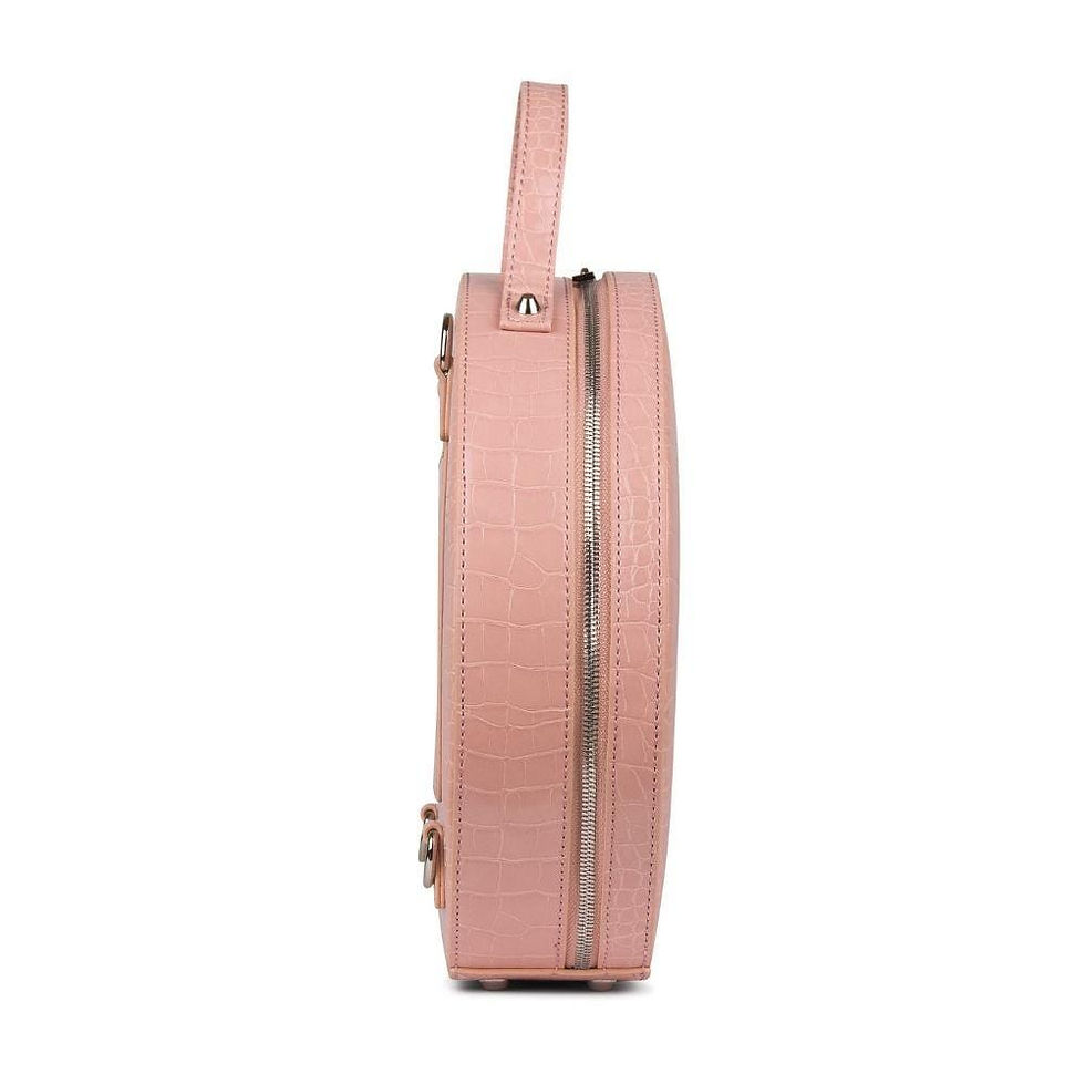 Miniature : Sac à main Olivia blush croco en cuir vegan par Lambert | Boutique Plateforme
