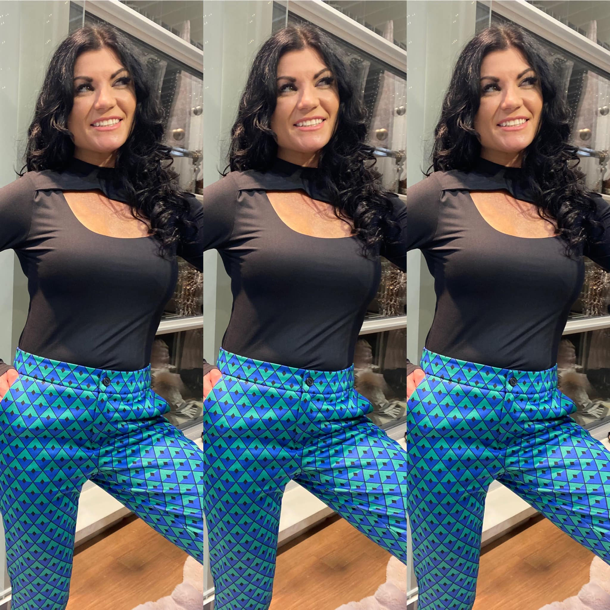 Pantalon turquoise à losanges Esqualo