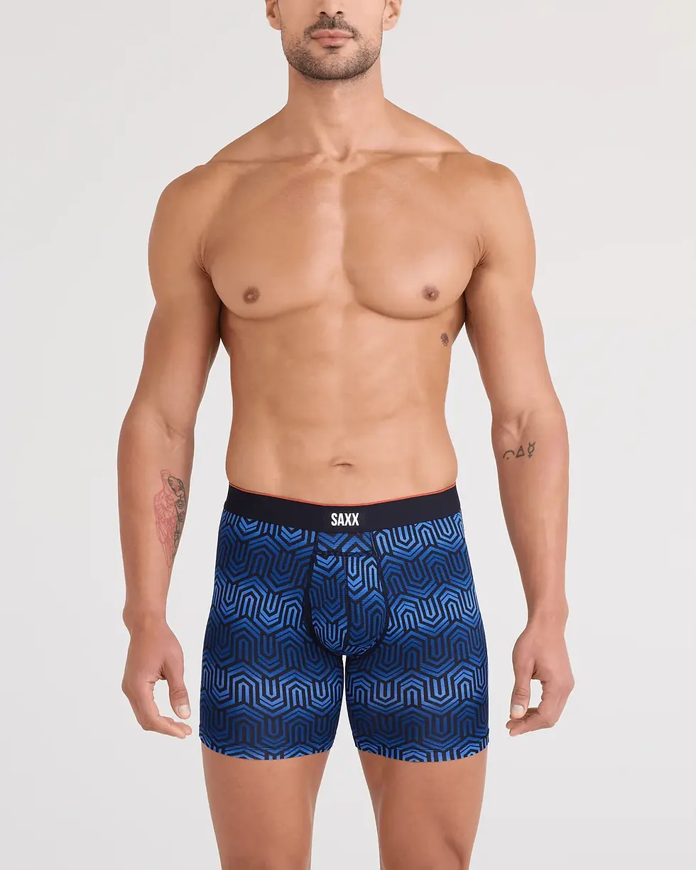 Pack de 2 Boxers : 6'' motifs chaîne de commande et uni noir SAXX Pro | Boutique Plateforme