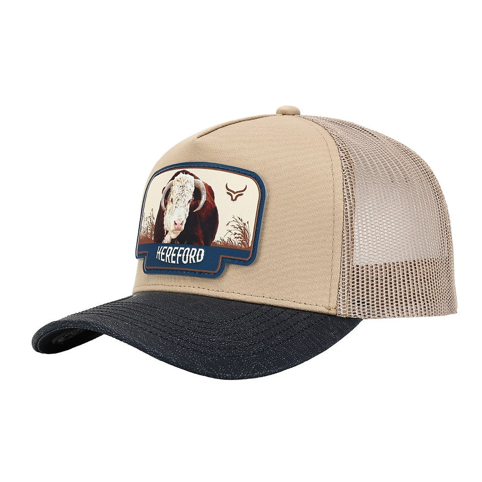 Casquette en cuir et patch brodé vache Hereford Ranch & Corral | Boutique Plateforme