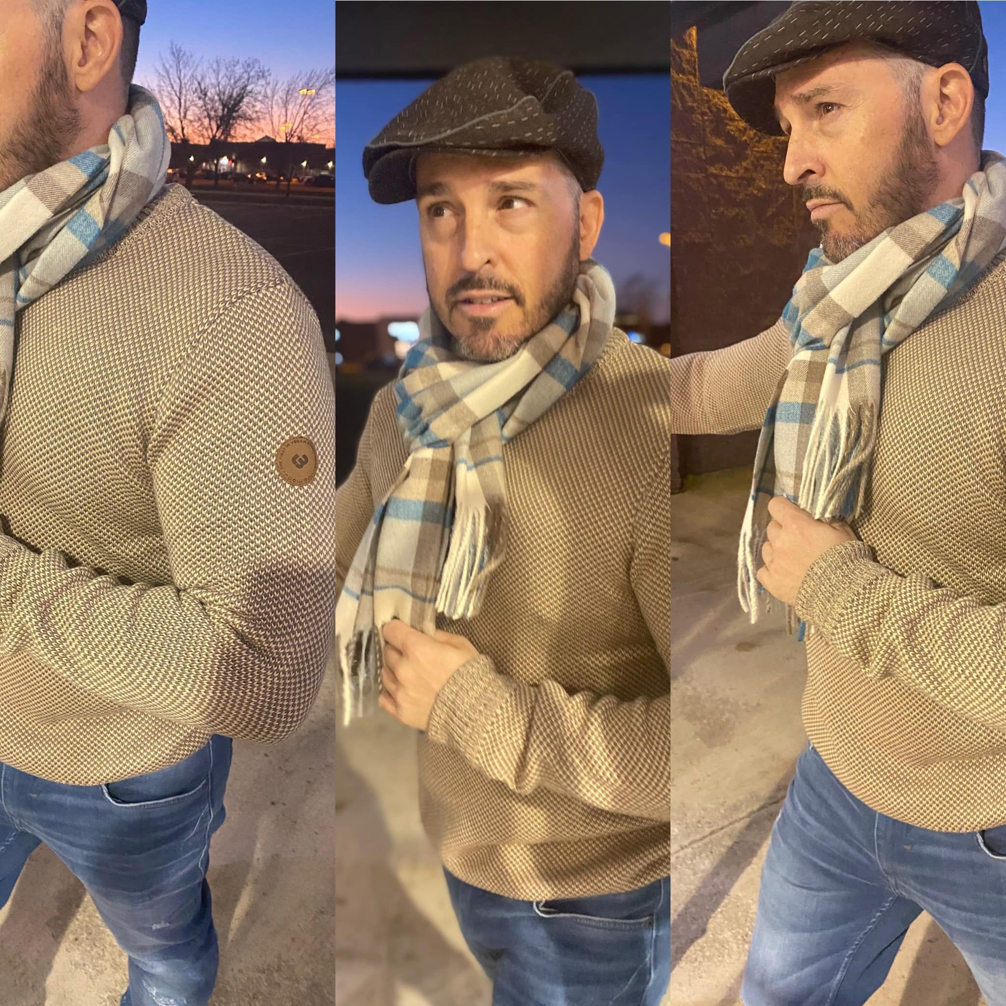 Pull Larrs à mailles grises et beiges Ragwear