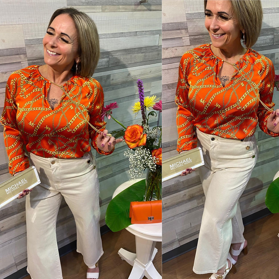 Miniature : Chemise orange imprimé chaînes Michael Kors