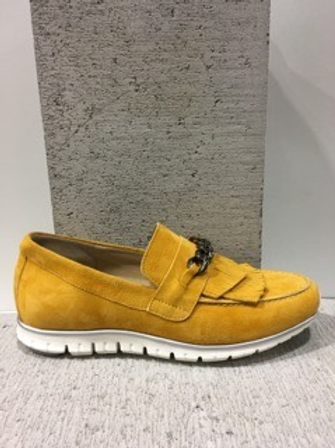 Espadrille en suède jaune Perlato