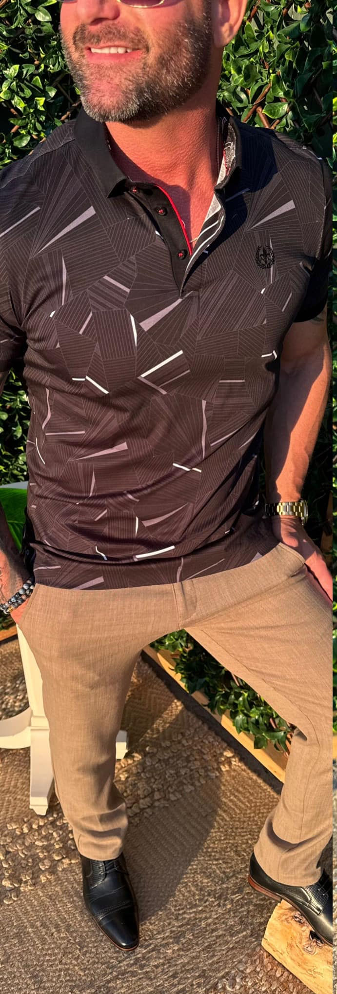 Polo Kipling géométrique Au Noir | Boutique Plateforme