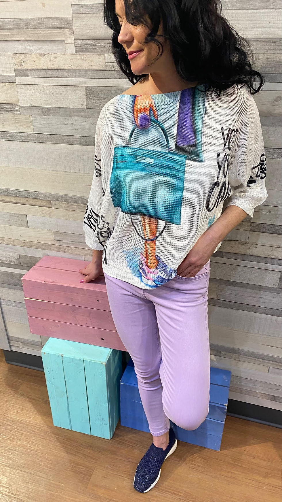 Tricot léger imprimé féminin Collection italienne