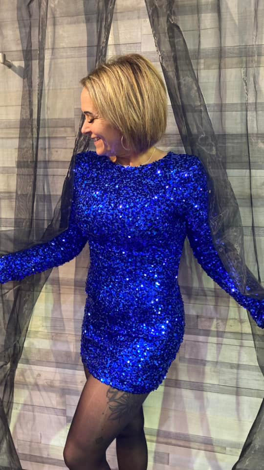 Robe bleue à paillettes Collection italienne