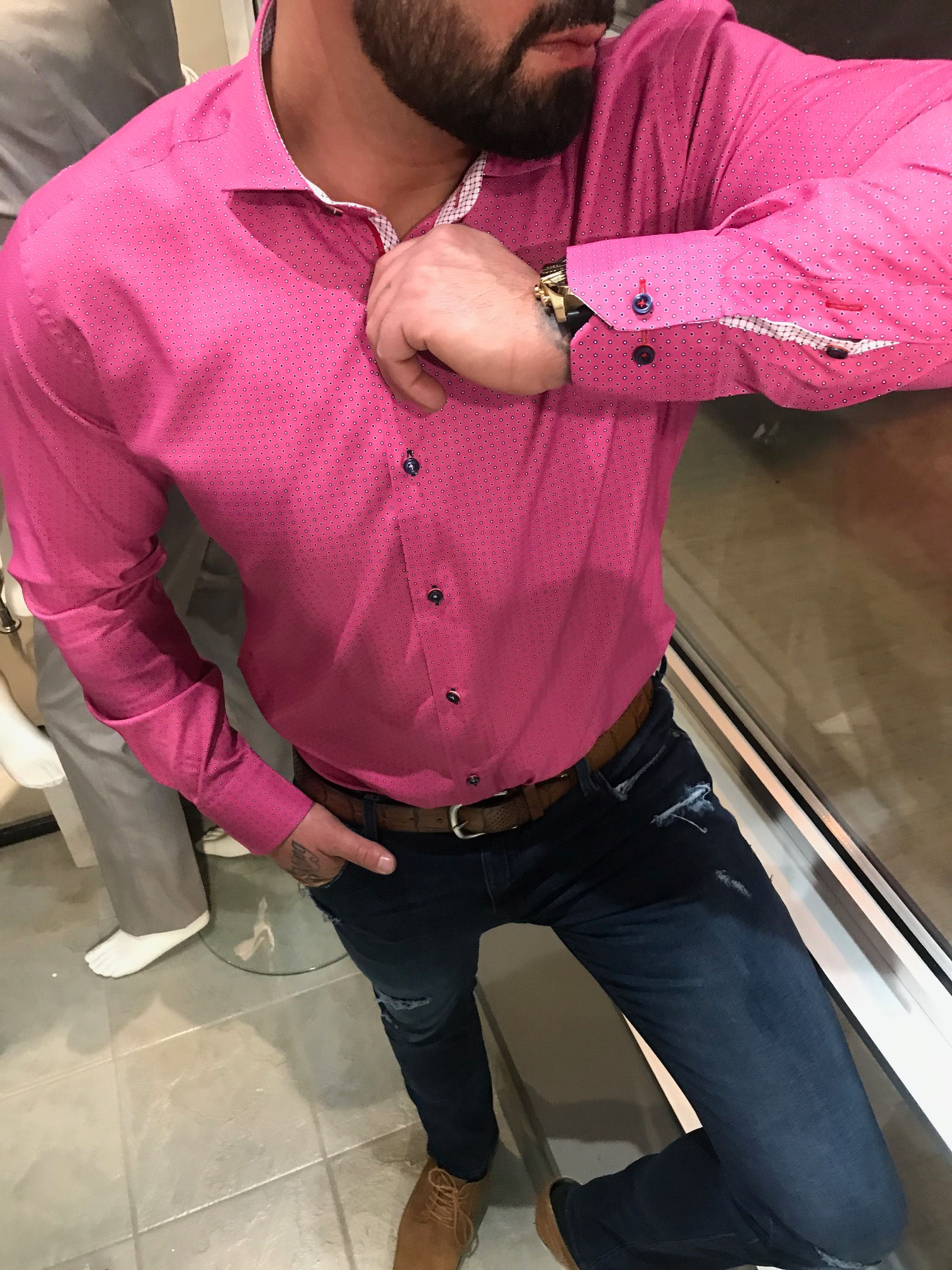 Chemise rose à pois Distrikt