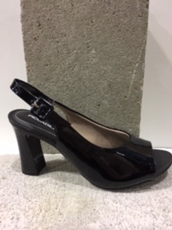 Sandale noire en cuir vernis PICCADILLY