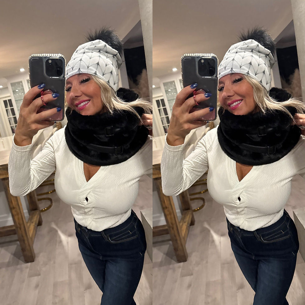 Tuque en coton imprimé géométrique à pompon en fausse fourrure Lafleur | Boutique Plateforme