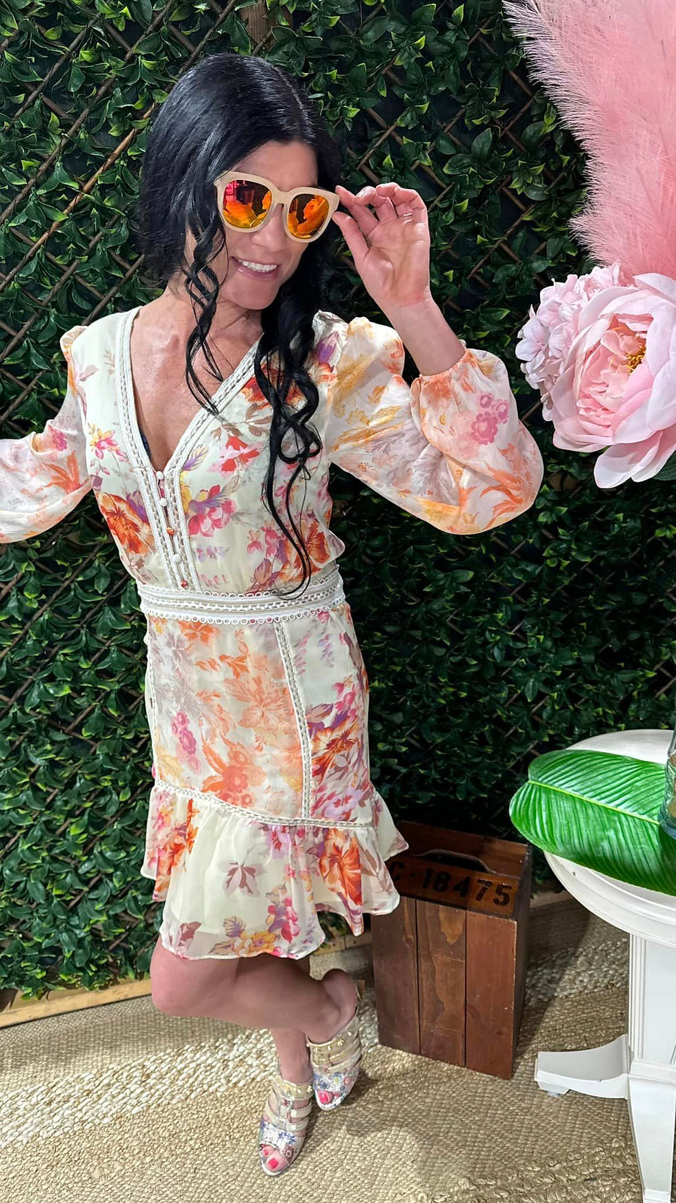 Robe fleurie à volants Guess | Boutique Plateforme